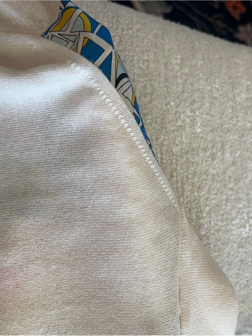 Emilio Pucci Multicolor Mosaic-Print Bomber Jacket with Cream Trim - Picture 8 of 12
